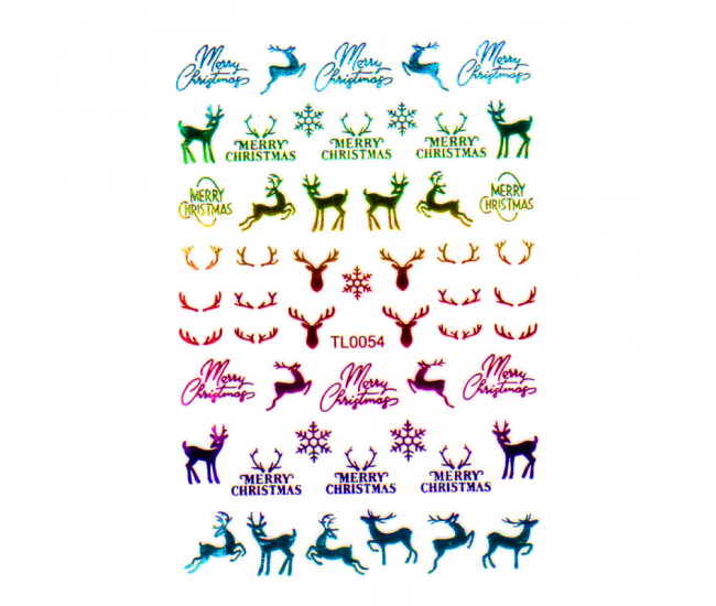 Sticker nail art Lila Rossa, pentru Craciun, Revelion si iarna, 14.5 x 9.1 cm, tl0054