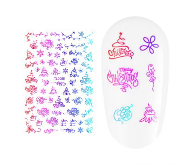 Sticker nail art Lila Rossa, pentru Craciun, Revelion si iarna, 14.5 x 9.1 cm, tl0055
