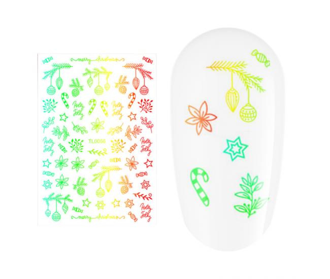 Sticker nail art Lila Rossa, pentru Craciun, Revelion si iarna, 14.5 x 9.1 cm, tl0056