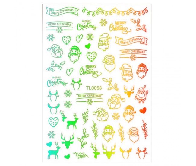 Sticker nail art Lila Rossa, pentru Craciun, Revelion si iarna, 14.5 x 9.1 cm, tl0058