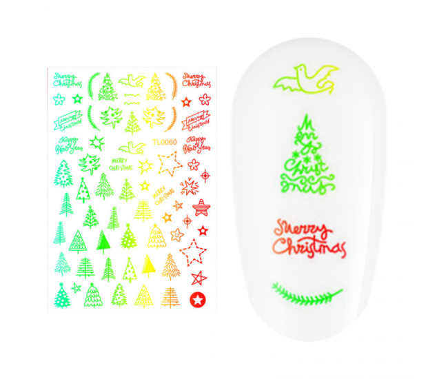 Sticker nail art Lila Rossa, pentru Craciun, Revelion si iarna, 14.5 x 9.1 cm, tl0060