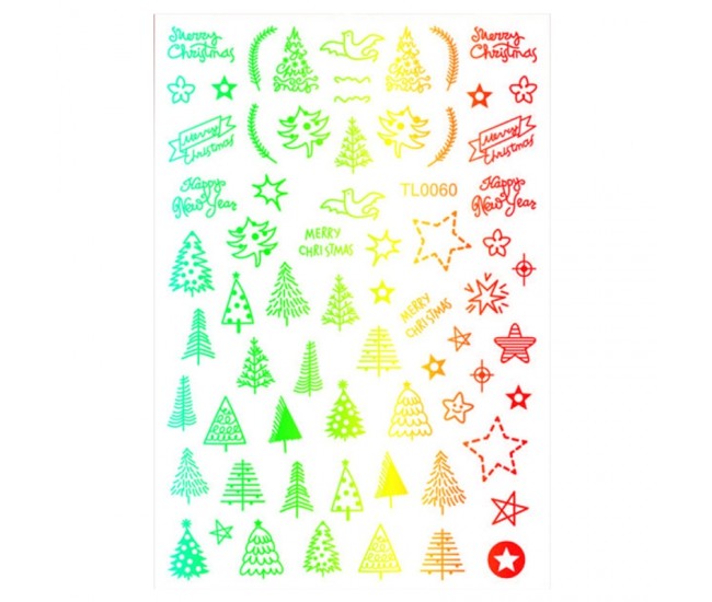 Sticker nail art Lila Rossa, pentru Craciun, Revelion si iarna, 14.5 x 9.1 cm, tl0060