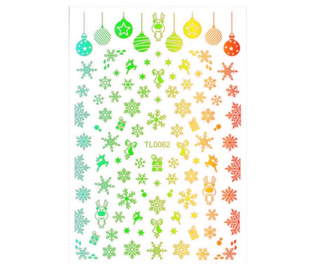 Sticker nail art Lila Rossa, pentru Craciun, Revelion si iarna, 14.5 x 9.1 cm, tl0062