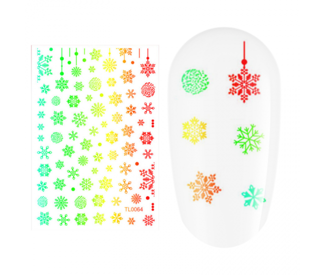 Sticker nail art Lila Rossa, pentru Craciun, Revelion si iarna, 14.5 x 9.1 cm, tl0064