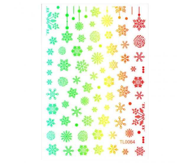 Sticker nail art Lila Rossa, pentru Craciun, Revelion si iarna, 14.5 x 9.1 cm, tl0064