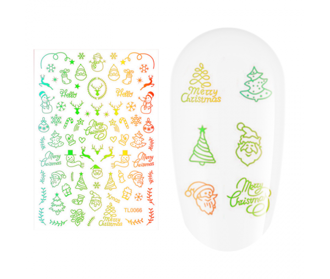 Sticker nail art Lila Rossa, pentru Craciun, Revelion si iarna, 14.5 x 9.1 cm, tl0066