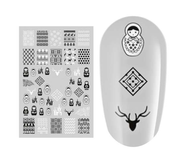 Sticker nail art Lila Rossa, pentru Craciun, Revelion si iarna, 15 x 9 cm, xf3117
