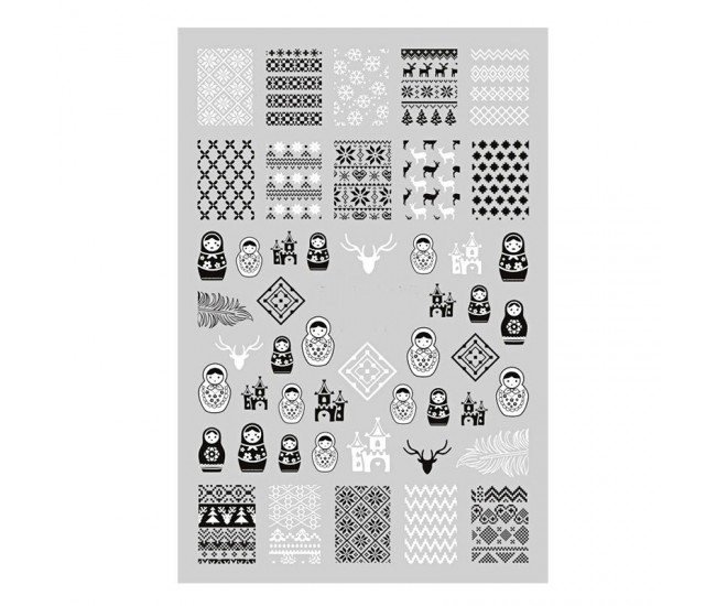 Sticker nail art Lila Rossa, pentru Craciun, Revelion si iarna, 15 x 9 cm, xf3117