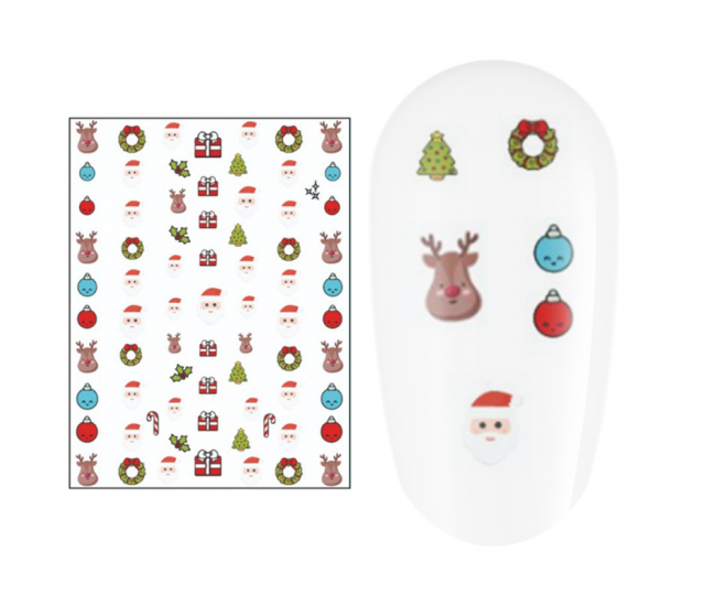 Sticker nail art Lila Rossa, pentru Craciun, Revelion si iarna, 15 x 9 cm, z-d4648