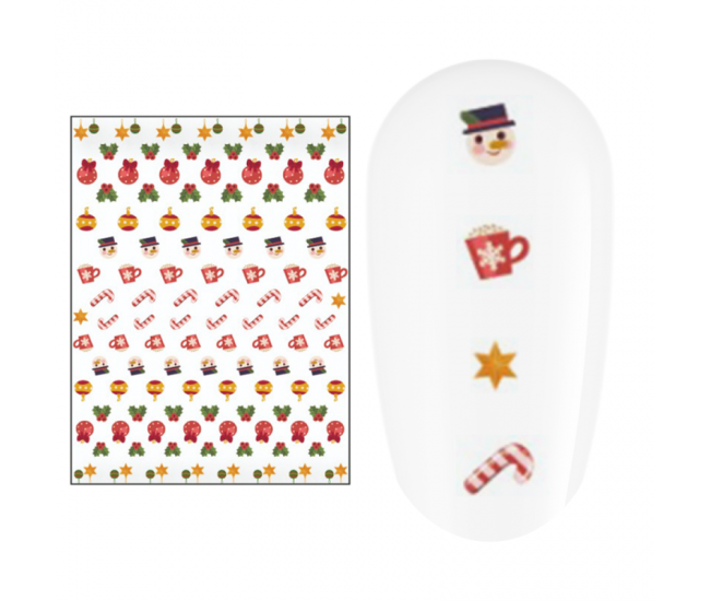 Sticker nail art Lila Rossa, pentru Craciun, Revelion si iarna, 15 x 9 cm, z-d4649