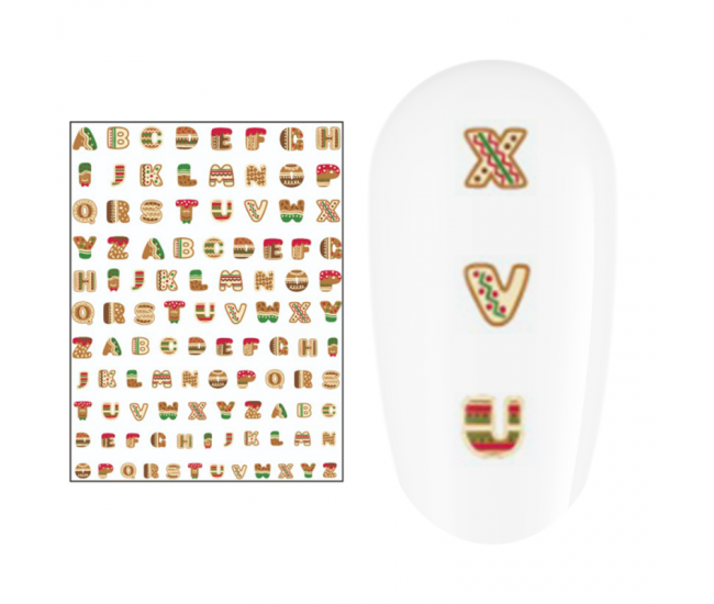 Sticker nail art Lila Rossa, pentru Craciun, Revelion si iarna, 15 x 9 cm, z-d4655
