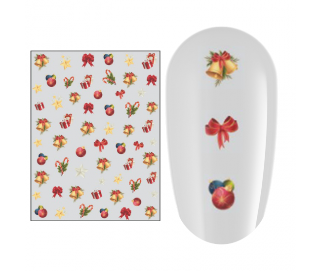 Sticker nail art Lila Rossa, pentru Craciun, Revelion si iarna, 15 x 9 cm, z-d4658
