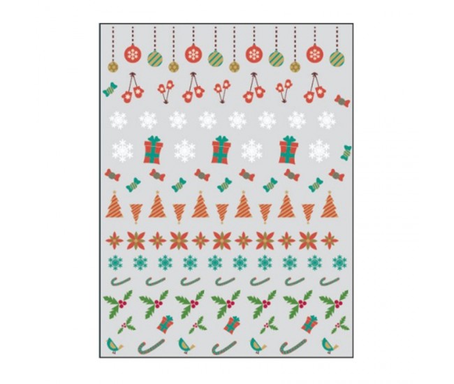Sticker nail art Lila Rossa, pentru Craciun, Revelion si iarna, 15 x 9 cm, z-d4660