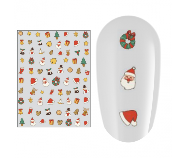 Sticker nail art Lila Rossa, pentru Craciun, Revelion si iarna, 15 x 9 cm, z-d4664