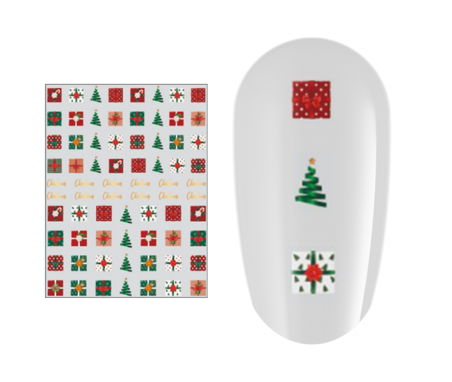 Sticker nail art Lila Rossa, pentru Craciun, Revelion si iarna, 15 x 9 cm, z-d4665