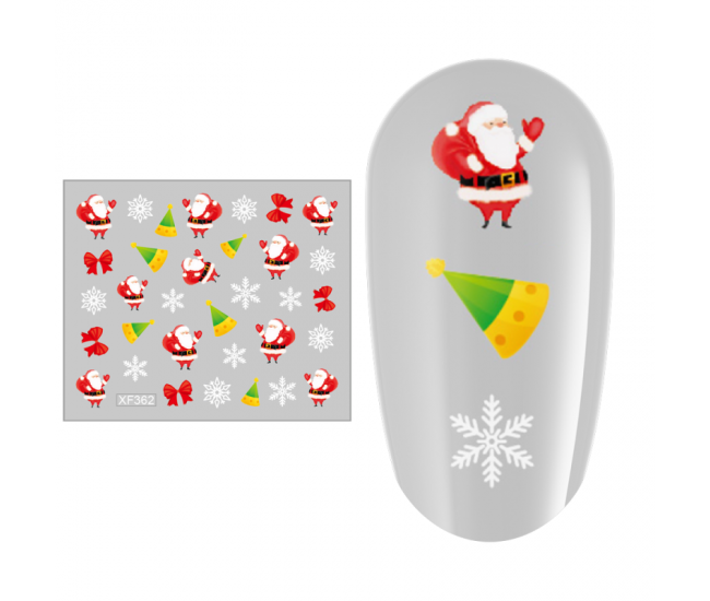 Sticker nail art Lila Rossa, pentru Craciun, Revelion si iarna, 7.2 x 10.5 cm, xf362