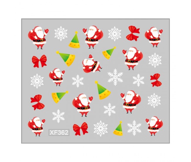 Sticker nail art Lila Rossa, pentru Craciun, Revelion si iarna, 7.2 x 10.5 cm, xf362