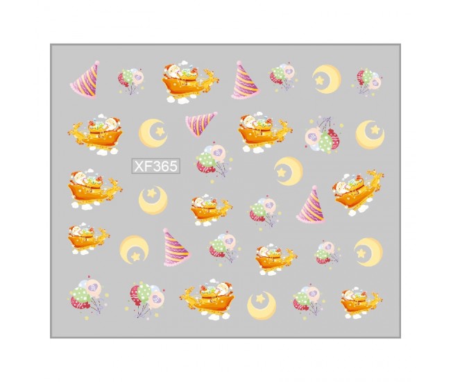 Sticker nail art Lila Rossa, pentru Craciun, Revelion si iarna, 7.2 x 10.5 cm, xf365