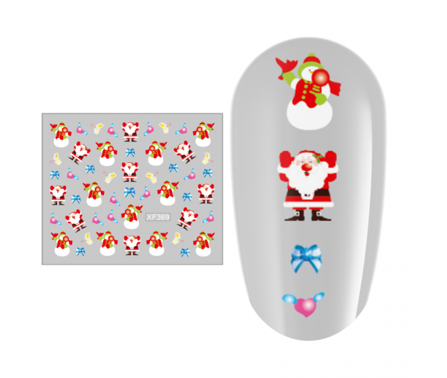 Sticker nail art Lila Rossa, pentru Craciun, Revelion si iarna, 7.2 x 10.5 cm, xf369