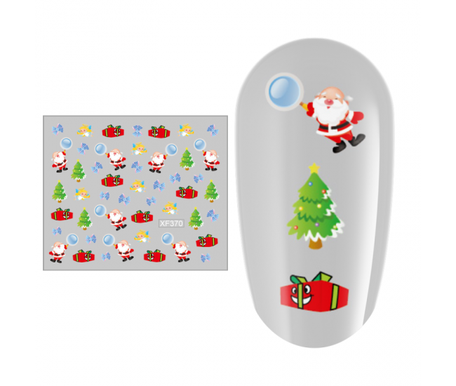 Sticker nail art Lila Rossa, pentru Craciun, Revelion si iarna, 7.2 x 10.5 cm, xf370
