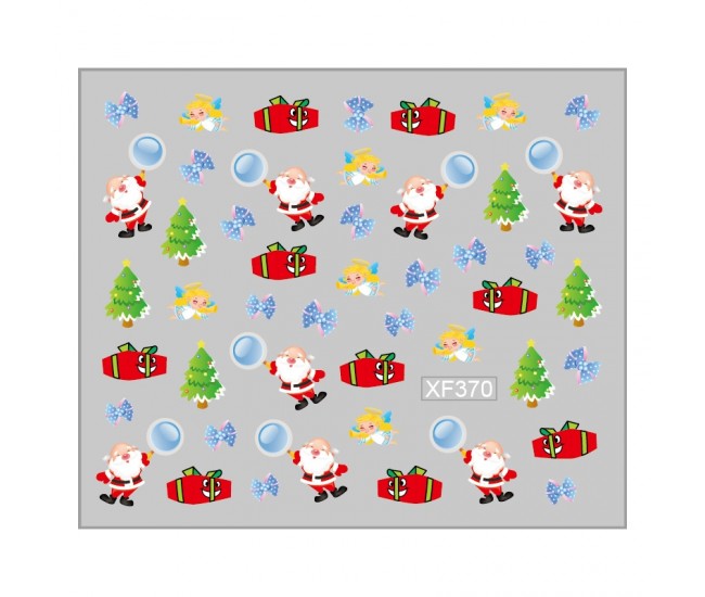 Sticker nail art Lila Rossa, pentru Craciun, Revelion si iarna, 7.2 x 10.5 cm, xf370