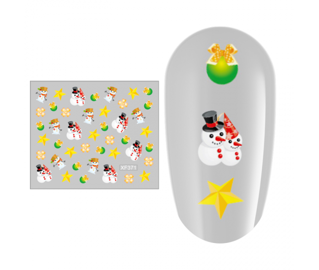Sticker nail art Lila Rossa, pentru Craciun, Revelion si iarna, 7.2 x 10.5 cm, xf371