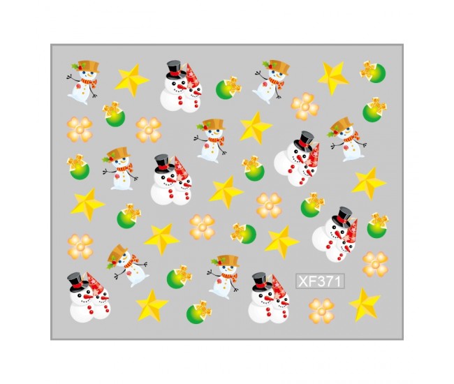 Sticker nail art Lila Rossa, pentru Craciun, Revelion si iarna, 7.2 x 10.5 cm, xf371