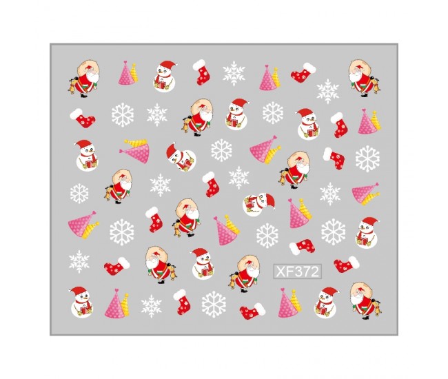 Sticker nail art Lila Rossa, pentru Craciun, Revelion si iarna, 7.2 x 10.5 cm, xf372