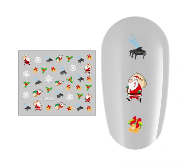 Sticker nail art Lila Rossa, pentru Craciun, Revelion si iarna, 7.2 x 10.5 cm, xf373