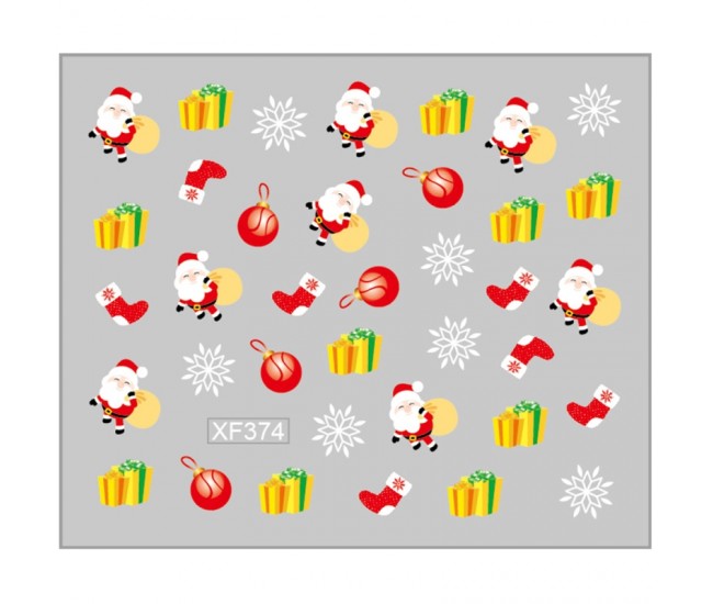 Sticker nail art Lila Rossa, pentru Craciun, Revelion si iarna, 7.2 x 10.5 cm, xf374