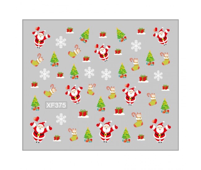 Sticker nail art Lila Rossa, pentru Craciun, Revelion si iarna, 7.2 x 10.5 cm, xf375
