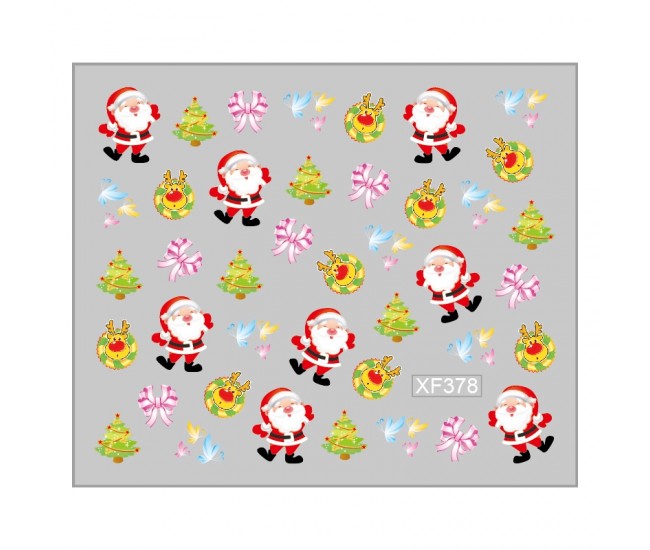 Sticker nail art Lila Rossa, pentru Craciun, Revelion si iarna, 7.2 x 10.5 cm, xf378