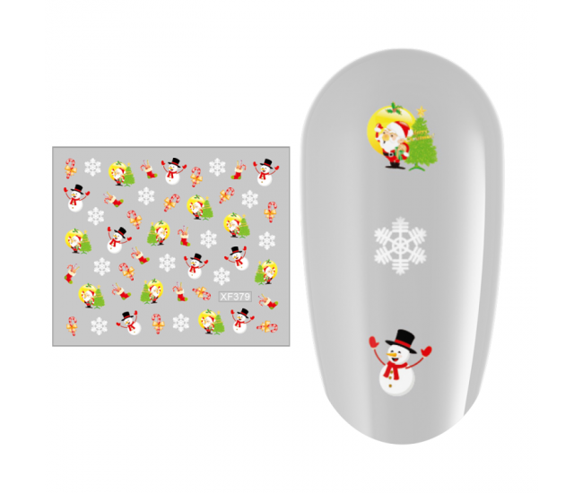 Sticker nail art Lila Rossa, pentru Craciun, Revelion si iarna, 7.2 x 10.5 cm, xf379