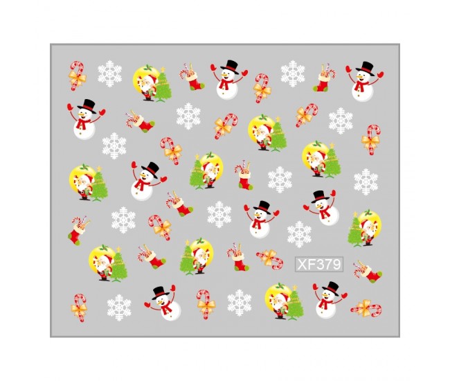 Sticker nail art Lila Rossa, pentru Craciun, Revelion si iarna, 7.2 x 10.5 cm, xf379