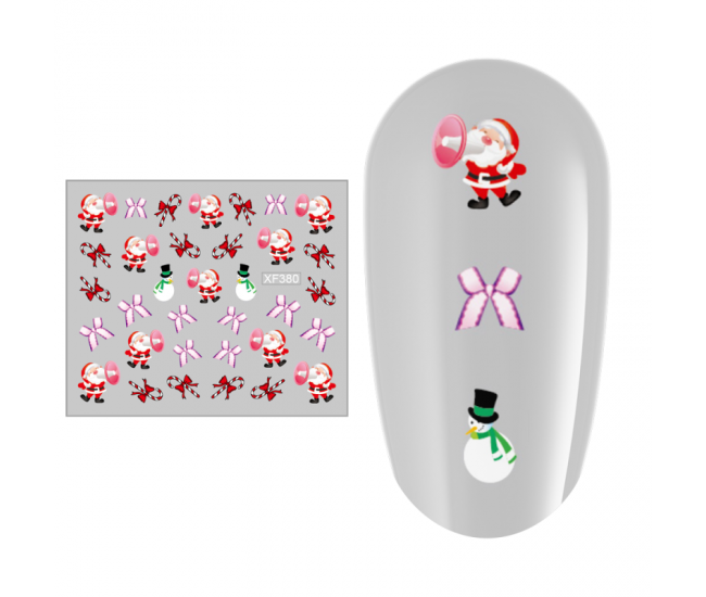 Sticker nail art Lila Rossa, pentru Craciun, Revelion si iarna, 7.2 x 10.5 cm, xf380