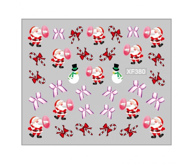 Sticker nail art Lila Rossa, pentru Craciun, Revelion si iarna, 7.2 x 10.5 cm, xf380