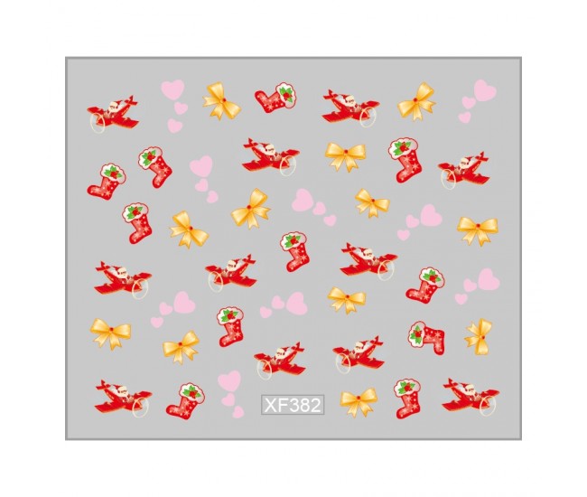 Sticker nail art Lila Rossa, pentru Craciun, Revelion si iarna, 7.2 x 10.5 cm, xf382