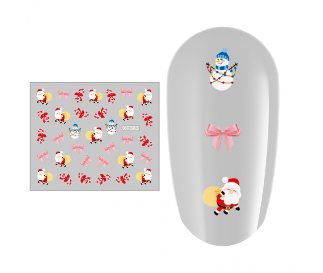 Sticker nail art Lila Rossa, pentru Craciun, Revelion si iarna, 7.2 x 10.5 cm, xf383