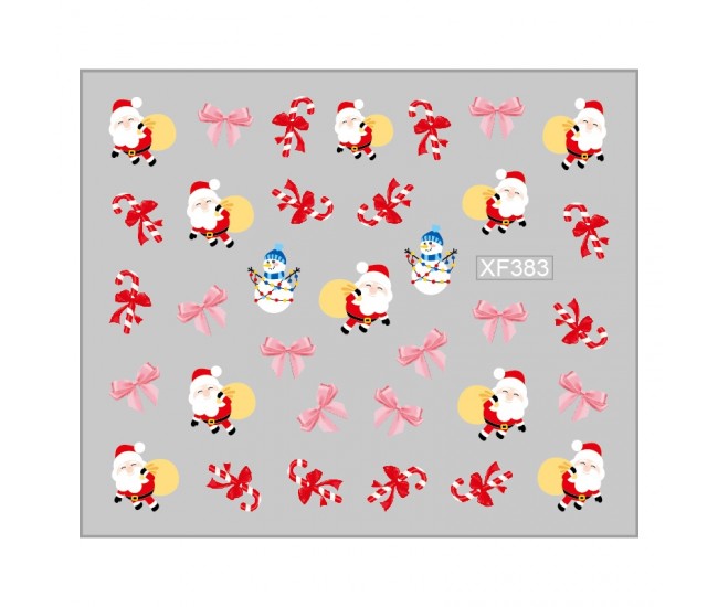 Sticker nail art Lila Rossa, pentru Craciun, Revelion si iarna, 7.2 x 10.5 cm, xf383