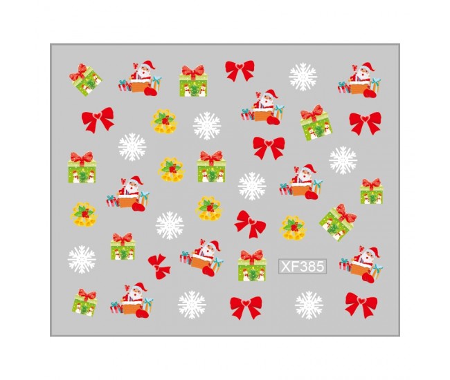 Sticker nail art Lila Rossa, pentru Craciun, Revelion si iarna, 7.2 x 10.5 cm, xf385