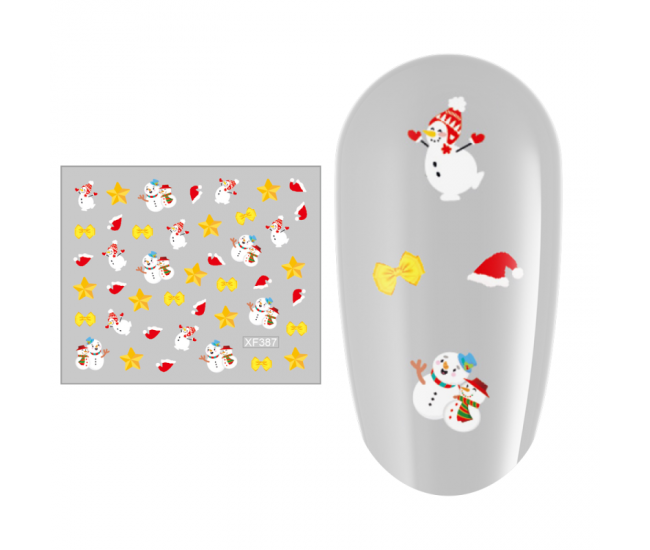 Sticker nail art Lila Rossa, pentru Craciun, Revelion si iarna, 7.2 x 10.5 cm, xf387