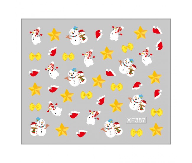 Sticker nail art Lila Rossa, pentru Craciun, Revelion si iarna, 7.2 x 10.5 cm, xf387