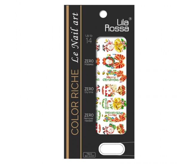 Sticker pentru unghii nail art, Lila Rossa, 14 in 1, nr 163