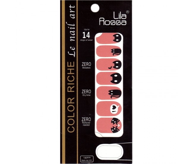 Sticker pentru unghii nail art, Lila Rossa, 14 in 1, nr 18