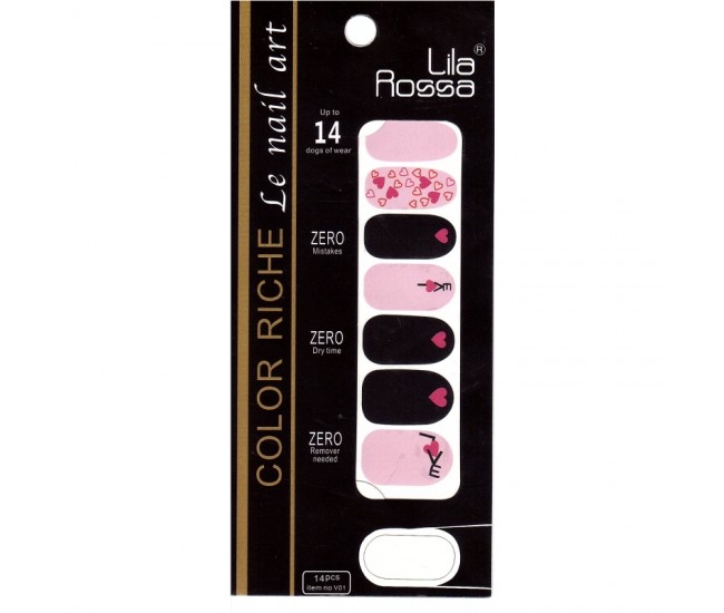 Sticker pentru unghii nail art, Lila Rossa, 14 in 1, nr 2