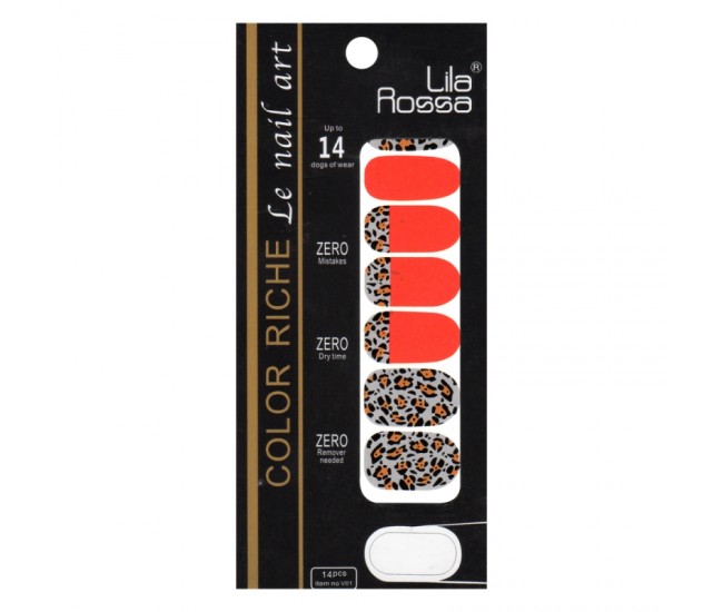 Sticker pentru unghii nail art, Lila Rossa, 14 in 1, nr 24