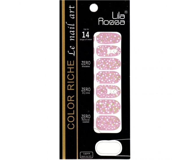 Sticker pentru unghii nail art, Lila Rossa, 14 in 1, nr 25