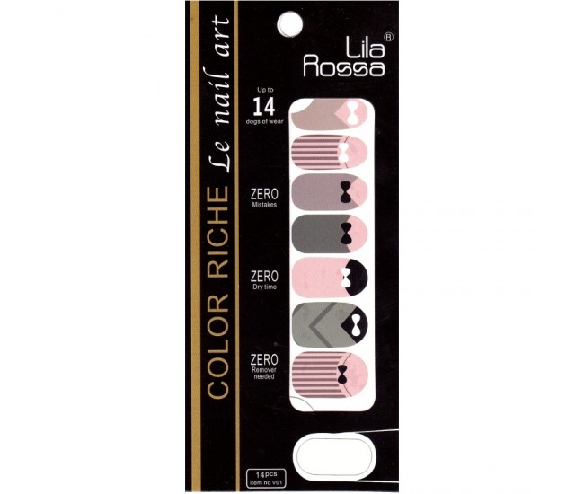 Sticker pentru unghii nail art, Lila Rossa, 14 in 1, nr 26