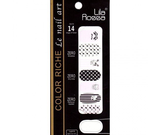 Sticker pentru unghii nail art, Lila Rossa, 14 in 1, nr 28