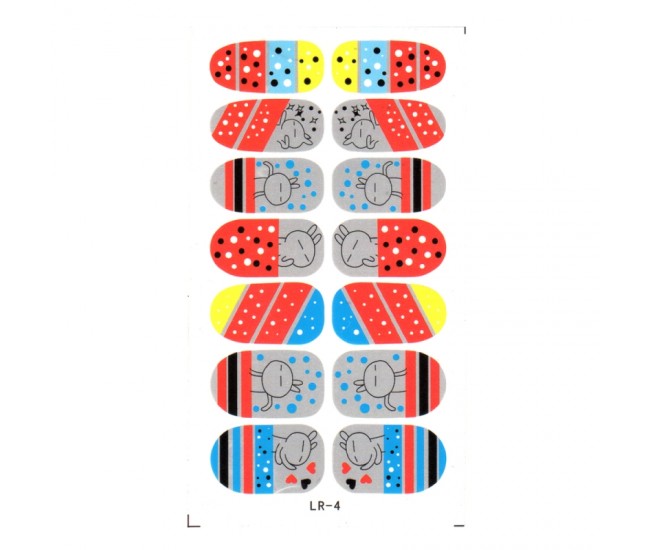 Sticker pentru unghii nail art, Lila Rossa, 14 in 1, nr 4